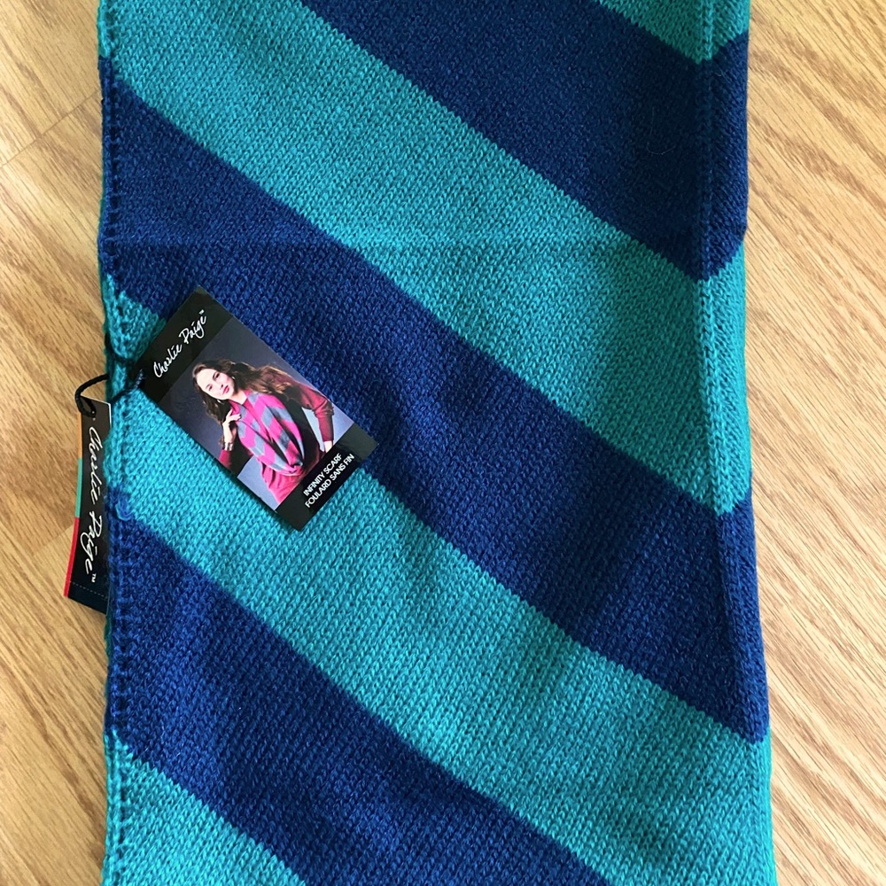 Navy/teal acrylic infinity scarf